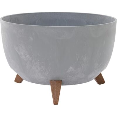 Siena Garden Pflanzgefäße Oslo Stone grau Betonoptik, 40 x 25 cm Kunststoff/Holzfasern auf Füßen mit Einsatz Siena Garden Pflanzgefäße Oslo Stone grau Betonoptik, 40 x 25 cm Kunststoff/Holzfasern auf Füßen mit Einsatz