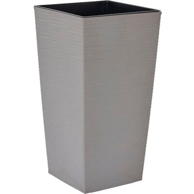 Siena Garden Pflanzgefäße Nizza Groove grau Rillenoptik, 35 x 35 x 68 cm Kunststoffgefäß mit Holzfaseranteil und Einsatz Siena Garden Pflanzgefäße Nizza Groove grau Rillenoptik, 35 x 35 x 68 cm Kunststoffgefäß mit Holzfaseranteil und Einsatz