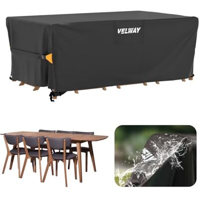 Velway Abdeckung für Gartenmöbel Wasserdicht 180x120x74cm Rechteckig Schutzhülle Winddicht Loungemöbel Abdeckung Abdeckhauben für Gartentische Sitzgruppe Terrassenmöbel Schwarz Velway Abdeckung für Gartenmöbel Wasserdicht 180x120x74cm Rechteckig Schutzhülle Winddicht Loungemöbel Abdeckung Abdeckhauben für Gartentische Sitzgruppe Terrassenmöbel Schwarz