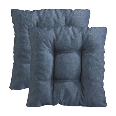 Traumnacht Cozy Stuhlkissen 2er Set 38 x 38 x 6 cm, Sitzkissen für Gartenstuhl, Küche & Esszimmer, bequemes Indoor & Outdoor Stuhlpolster, jeansblau Traumnacht Cozy Stuhlkissen 2er Set 38 x 38 x 6 cm, Sitzkissen für Gartenstuhl, Küche & Esszimmer, bequemes Indoor & Outdoor Stuhlpolster, jeansblau