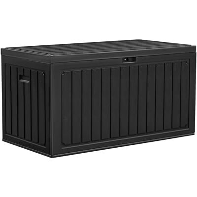 YITAHOME 303L Gartenbox Auflagenbox, HDPE Aufbewahrungsbox mit Schloss & Seitengriffen, Wetterfeste Sitzbank für Terrasse, Gartenmöbel, Kissen, Poolzubehör, Schwarz YITAHOME 303L Gartenbox Auflagenbox, HDPE Aufbewahrungsbox mit Schloss & Seitengriffen, Wetterfeste Sitzbank für Terrasse, Gartenmöbel, Kissen, Poolzubehör, Schwarz