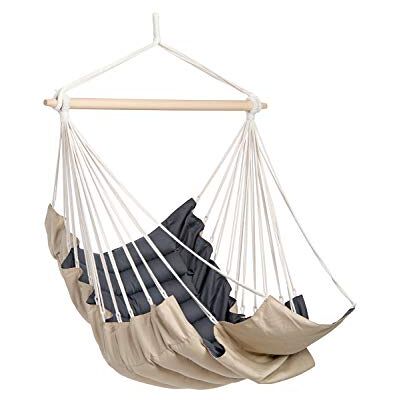 AMAZONAS Extra bequemer Hängesessel California Sand weich gepolstert Stablänge 110 cm bis 150 kg zweifarbig Beige/Anthrazit AMAZONAS Extra bequemer Hängesessel California Sand weich gepolstert Stablänge 110 cm bis 150 kg zweifarbig Beige/Anthrazit