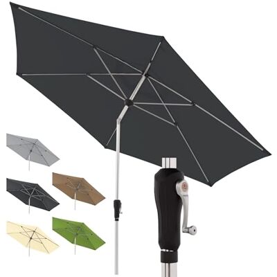 Doppler Sonnenschirm Alu Crank Ø 330 cm, Anthrazit, Kurbel, UV-Schutz 80+ Doppler Sonnenschirm Alu Crank Ø 330 cm, Anthrazit, Kurbel, UV-Schutz 80+