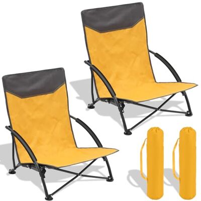 Sekey 2er Set Strandstuhl Klappbar Leicht mit Niedrigen Beinen & Gepolsterten Armlehnen Faltbarer Outdoor Campingstuhl für Strand Angeln Garten Gelb Sekey 2er Set Strandstuhl Klappbar Leicht mit Niedrigen Beinen & Gepolsterten Armlehnen Faltbarer Outdoor Campingstuhl für Strand Angeln Garten Gelb