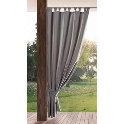 Eurofirany Garden Outdoor Vorhang mit Klett-Schlaufen, 1 Stück, Blickdicht & Wetterfest, UV-Schutz, für Balkon Terrasse Pergola Pavillon, H260 x B155 cm, Dunkelgrau Eurofirany Garden Outdoor Vorhang mit Klett-Schlaufen, 1 Stück, Blickdicht & Wetterfest, UV-Schutz, für Balkon Terrasse Pergola Pavillon, H260 x B155 cm, Dunkelgrau