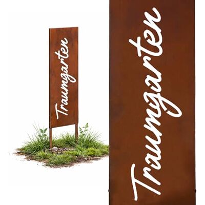 Relaxdays Edelrost Gartendeko, Traumgarten, HB: 85x28 cm, Gartenstecker wetterfest, rustikal, zum Stecken, Eisen, braun Relaxdays Edelrost Gartendeko, Traumgarten, HB: 85x28 cm, Gartenstecker wetterfest, rustikal, zum Stecken, Eisen, braun