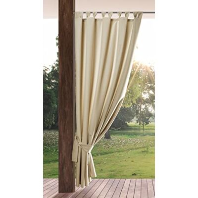 Eurofirany Garden Outdoor Vorhang mit Klett-Schlaufen, 1 Stück, Blickdicht & Wetterfest, UV-Schutz, für Balkon Terrasse Pergola Pavillon, H260 x B155 cm, Hellbeige Eurofirany Garden Outdoor Vorhang mit Klett-Schlaufen, 1 Stück, Blickdicht & Wetterfest, UV-Schutz, für Balkon Terrasse Pergola Pavillon, H260 x B155 cm, Hellbeige