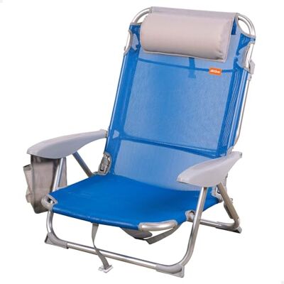 AKTIVE Klappbarer Strandstuhl, 4 Positionen, 51x45x76 cm, inkl. Kissen, Sitzhöhe 17 cm, Tragegriff, Seitentasche, blau (62609) AKTIVE Klappbarer Strandstuhl, 4 Positionen, 51x45x76 cm, inkl. Kissen, Sitzhöhe 17 cm, Tragegriff, Seitentasche, blau (62609)