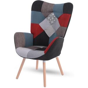 MEUBLE COSY Sessel Relaxsessel Lehnstühle Polstersessel Einzelsofa mit Holzbein Ohrensessel für Wohnzimmer Schlafzimmer Büro Vanity, Patchwork MEUBLE COSY Sessel Relaxsessel Lehnstühle Polstersessel Einzelsofa mit Holzbein Ohrensessel für Wohnzimmer Schlafzimmer Büro Vanity, Patchwork