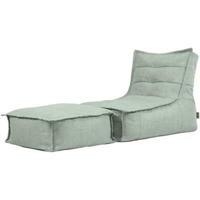 Icon Dolce Outdoor Sitzsack mit Hocker für Erwachsene, Salbeigrün, Sitzsack-Liege mit Füllung, Bean Bag, Wasserabweisender Stoff, Bequemer Sessel für Wohnzimmer, Lounge, Schlafzimmer, Garten Icon Dolce Outdoor Sitzsack mit Hocker für Erwachsene, Salbeigrün, Sitzsack-Liege mit Füllung, Bean Bag, Wasserabweisender Stoff, Bequemer Sessel für Wohnzimmer, Lounge, Schlafzimmer, Garten