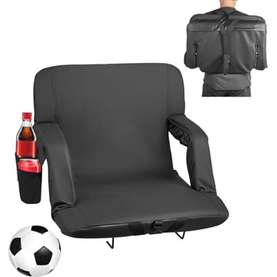 VEVOR Stadionsitz Sitzkissen mit 6 einstellbaren Winkeln, gepolsterter Stadionstuhl (584,2 mm breit) mit Armlehne & Rückenlehne & Getränkehalter, Tribünensitz für Picknicks Strandsport Gaming VEVOR Stadionsitz Sitzkissen mit 6 einstellbaren Winkeln, gepolsterter Stadionstuhl (584,2 mm breit) mit Armlehne & Rückenlehne & Getränkehalter, Tribünensitz für Picknicks Strandsport Gaming