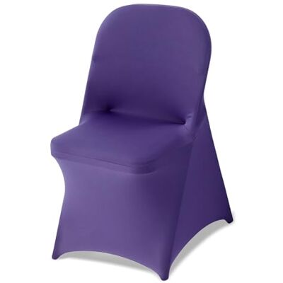 VEVOR Stuhlhussen Stuhlbezug Stretch 50 STK. waschbarer & Abnehmbarer Stuhlüberzug aus Polyester-Spandex für Hochzeitsfeiern Esszimmerbankette, passend für Klappstühle (45 x 46 x 77 cm) Violett VEVOR Stuhlhussen Stuhlbezug Stretch 50 STK. waschbarer & Abnehmbarer Stuhlüberzug aus Polyester-Spandex für Hochzeitsfeiern Esszimmerbankette, passend für Klappstühle (45 x 46 x 77 cm) Violett