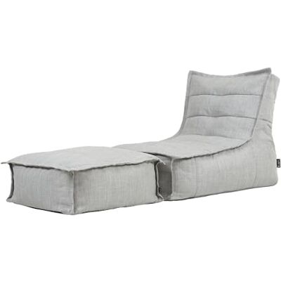Icon Dolce Outdoor Sitzsack mit Hocker für Erwachsene, Grau, Sitzsack-Liege mit Füllung, Bean Bag, Wasserabweisender Stoff, Bequemer Sessel für Wohnzimmer, Lounge, Schlafzimmer, Garten Icon Dolce Outdoor Sitzsack mit Hocker für Erwachsene, Grau, Sitzsack-Liege mit Füllung, Bean Bag, Wasserabweisender Stoff, Bequemer Sessel für Wohnzimmer, Lounge, Schlafzimmer, Garten