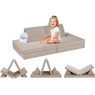Traumnacht Abenteuer Sofa mit kuscheligem Bezug aus Pretty Gewebe, waschbar, 81,5 x 81,5 x 12 cm, beige, produziert nach deutschem Qualitätsstandard Traumnacht Abenteuer Sofa mit kuscheligem Bezug aus Pretty Gewebe, waschbar, 81,5 x 81,5 x 12 cm, beige, produziert nach deutschem Qualitätsstandard