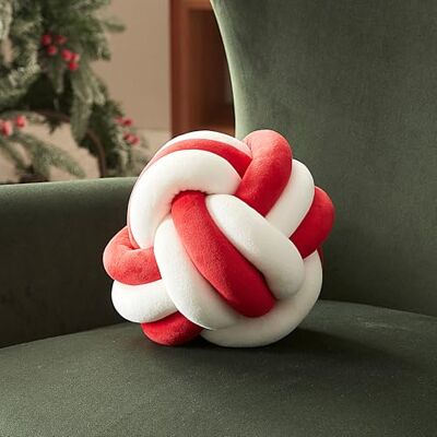 Sonive Rund Knotenkissen, 22cm Ball Dekokissen Zierkissen Aesthetic Sofakissen Deko Kissen für Stuhl Sofa Bett rot&weiß Sonive Rund Knotenkissen, 22cm Ball Dekokissen Zierkissen Aesthetic Sofakissen Deko Kissen für Stuhl Sofa Bett rot&weiß