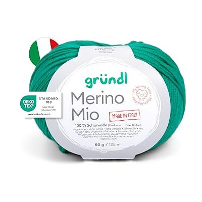 Gründl Wolle Merino Mio Merinowolle 1 Knäuel, smaragd Gründl Wolle Merino Mio Merinowolle 1 Knäuel, smaragd