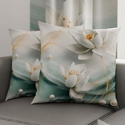 PETTI Artigiani Italiani Paar Kissenbezüge 40 x 40 cm aus Mikrofaser, Dekokissen für Schlafzimmer, Sofa, Wohnzimmer, Set mit 2 Kissenbezügen, Blumenmuster 06 14, 100% Made in Italy PETTI Artigiani Italiani Paar Kissenbezüge 40 x 40 cm aus Mikrofaser, Dekokissen für Schlafzimmer, Sofa, Wohnzimmer, Set mit 2 Kissenbezügen, Blumenmuster 06 14, 100% Made in Italy