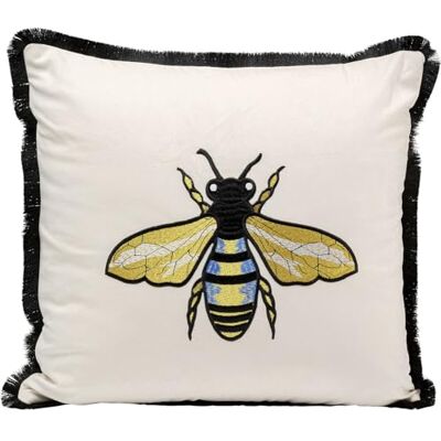 Kare Design Kissen Bee, 45x45cm, Weiß, Modern, Zierkissen, Dekokissen, Tiermotiv, mit Reißverschluss, Schlafzimmer, Wohnzimmer, für Sofas/Couches Kare Design Kissen Bee, 45x45cm, Weiß, Modern, Zierkissen, Dekokissen, Tiermotiv, mit Reißverschluss, Schlafzimmer, Wohnzimmer, für Sofas/Couches