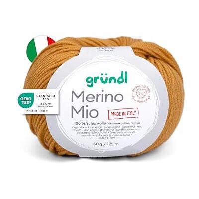Gründl Wolle Merino Mio Merinowolle 1 Knäuel, bernstein Gründl Wolle Merino Mio Merinowolle 1 Knäuel, bernstein