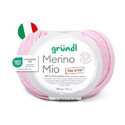 Gründl Wolle Merino Mio Merinowolle 1 Knäuel, Hellrosa Gründl Wolle Merino Mio Merinowolle 1 Knäuel, Hellrosa