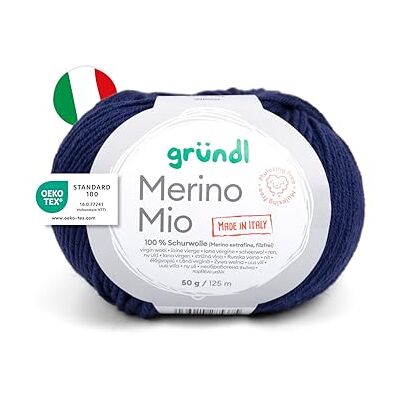 Gründl Wolle Merino Mio Merinowolle 1 Knäuel, marine Gründl Wolle Merino Mio Merinowolle 1 Knäuel, marine
