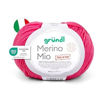 Gründl Wolle Merino Mio Merinowolle 1 Knäuel, pink Gründl Wolle Merino Mio Merinowolle 1 Knäuel, pink