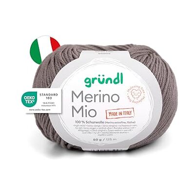 Gründl Wolle Merino Mio Merinowolle 1 Knäuel, graubeige Gründl Wolle Merino Mio Merinowolle 1 Knäuel, graubeige