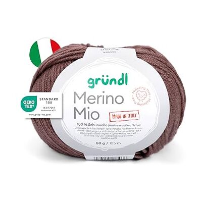 Gründl Wolle Merino Mio Merinowolle 1 Knäuel, steinbraun Gründl Wolle Merino Mio Merinowolle 1 Knäuel, steinbraun