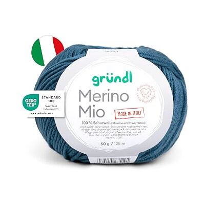 Gründl Wolle Merino Mio Merinowolle 1 Knäuel, blaugrün Gründl Wolle Merino Mio Merinowolle 1 Knäuel, blaugrün