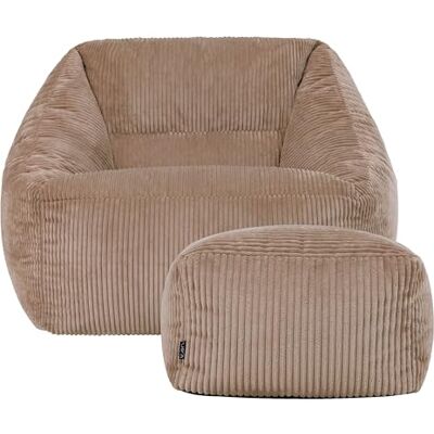 Icon Natalia Sitzsack Sessel mit Hocker für Erwachsene, Mokkabraun, Flauschiger Cord Stoff, Riesen Sitzsack Cord mit Füllung, Bean Bag Chair, Bequemer Sessel Wohnzimmer, Lounge, Schlafzimmer, Büro Icon Natalia Sitzsack Sessel mit Hocker für Erwachsene, Mokkabraun, Flauschiger Cord Stoff, Riesen Sitzsack Cord mit Füllung, Bean Bag Chair, Bequemer Sessel Wohnzimmer, Lounge, Schlafzimmer, Büro