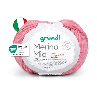 Gründl Wolle Merino Mio Merinowolle 1 Knäuel, flamingo Gründl Wolle Merino Mio Merinowolle 1 Knäuel, flamingo