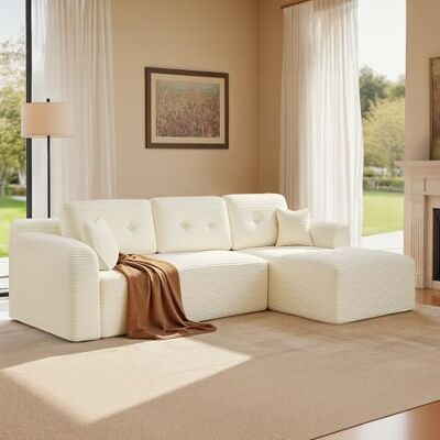 VASAGLE Ecksofa, Keine Montage erforderlich, modulares Sofa, 244 cm breit VASAGLE Ecksofa, Keine Montage erforderlich, modulares Sofa, 244 cm breit