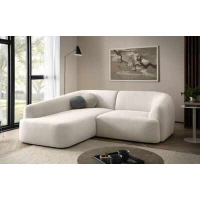 DOMO. collection Ecksofa Ansina, kleine Couch in L-Form, mit Taschenfederkern, Polstergarnitur Longchair Links, 216 x 196 x 76 cm (BxTxH), Creme DOMO. collection Ecksofa Ansina, kleine Couch in L-Form, mit Taschenfederkern, Polstergarnitur Longchair Links, 216 x 196 x 76 cm (BxTxH), Creme