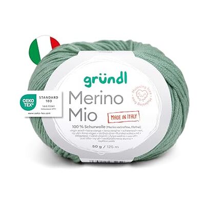 Gründl Wolle Merino Mio Merinowolle 1 Knäuel, salbei Gründl Wolle Merino Mio Merinowolle 1 Knäuel, salbei