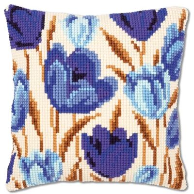 Vervaco Kreuzstich Stickpackungen Kissen Stickerei Set Anfänger Vorgedruckt Blaue Tulpen DIY Set Kreativ Set Für Erwachsene Dekoratives Kissen ca. 40 x 40 cm Bastelset Handwerker Haus Dekoration Vervaco Kreuzstich Stickpackungen Kissen Stickerei Set Anfänger Vorgedruckt Blaue Tulpen DIY Set Kreativ Set Für Erwachsene Dekoratives Kissen ca. 40 x 40 cm Bastelset Handwerker Haus Dekoration