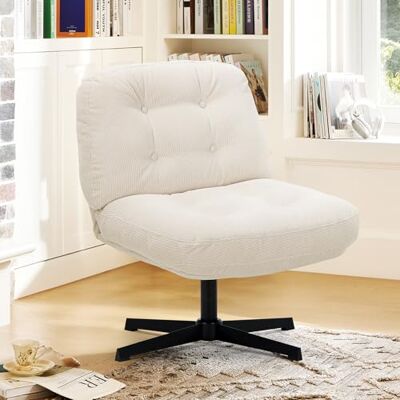 COLAMY Sessel Wohnzimmer, 360° Drehbarer Loungesessel mit Entspannung, Relaxsessel Gepolsterter Sofasessel mit Metallbeinen für Schlafzimmer, Polsterstuhl Akzentsessel für Heimbüro, Weiß COLAMY Sessel Wohnzimmer, 360° Drehbarer Loungesessel mit Entspannung, Relaxsessel Gepolsterter Sofasessel mit Metallbeinen für Schlafzimmer, Polsterstuhl Akzentsessel für Heimbüro, Weiß