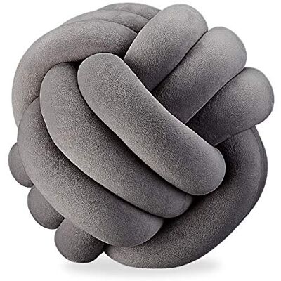 Relaxdays Polyester Knotenkissen, geknotetes Kissen für Sofa, dekorativ, skandinavisch, Zierkissen Knoten, Ø 25 cm, dunkelgrau, 1 Stück (1er Pack) Relaxdays Polyester Knotenkissen, geknotetes Kissen für Sofa, dekorativ, skandinavisch, Zierkissen Knoten, Ø 25 cm, dunkelgrau, 1 Stück (1er Pack)