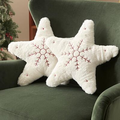 Sonive 2 Stück Weihnachtskissen, Fünfzackigen Sterns-Form 16x16in Kissen Dekokissen Zierkissen, Stuhlkissen Raumdekoration Plüschkissen für Weihnachten Sofa & Bett Kinderzimmer Sonive 2 Stück Weihnachtskissen, Fünfzackigen Sterns-Form 16x16in Kissen Dekokissen Zierkissen, Stuhlkissen Raumdekoration Plüschkissen für Weihnachten Sofa & Bett Kinderzimmer