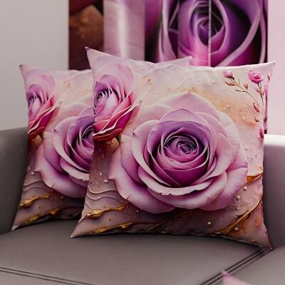 PETTI Artigiani Italiani Paar Kissenbezüge 50 x 50 cm aus Mikrofaser, Dekokissen für Schlafzimmer, Sofa, Wohnzimmer, Set mit 2 Kissenbezügen, Blumenmuster 06 8, 100% Made in Italy PETTI Artigiani Italiani Paar Kissenbezüge 50 x 50 cm aus Mikrofaser, Dekokissen für Schlafzimmer, Sofa, Wohnzimmer, Set mit 2 Kissenbezügen, Blumenmuster 06 8, 100% Made in Italy