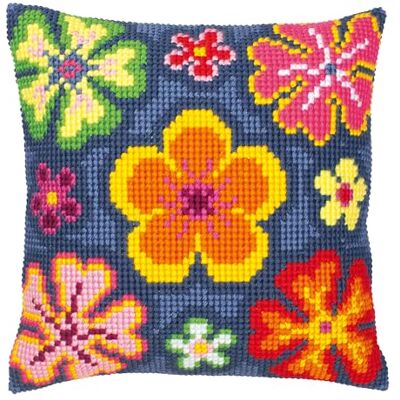 Vervaco Kreuzstich Stickpackungen Kissen Stickerei Set Anfänger Vorgedruckt Flower Power DIY Set Kreativ Set Für Erwachsene Dekoratives Kissen ca. 40 x 40 cm Bastelset Handwerker Haus Dekoration Vervaco Kreuzstich Stickpackungen Kissen Stickerei Set Anfänger Vorgedruckt Flower Power DIY Set Kreativ Set Für Erwachsene Dekoratives Kissen ca. 40 x 40 cm Bastelset Handwerker Haus Dekoration
