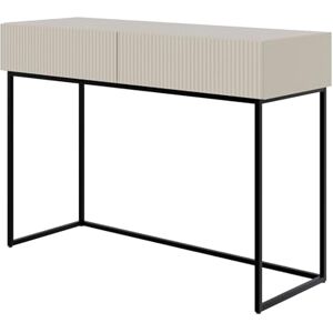 SELSEY Schminktisch mit Schubladen - Grau - 110 cm - Schwarze Beine - VELDIO SELSEY Schminktisch mit Schubladen - Grau - 110 cm - Schwarze Beine - VELDIO