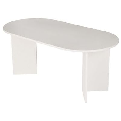 Hanah Home Eleganter weißer Esstisch, 180 x 75 x 89,5 cm 100% melaminbeschichtete Spanplatte, 25 mm dick perfekt für Moderne Essbereiche, Wood White Hanah Home Eleganter weißer Esstisch, 180 x 75 x 89,5 cm 100% melaminbeschichtete Spanplatte, 25 mm dick perfekt für Moderne Essbereiche, Wood White