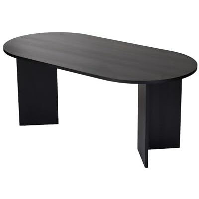 Hanah Home Eleganter schwarzer Esstisch, 180 x 89,5 x 75 cm 100% melaminbeschichtete Spanplatte, 25 mm Stärke perfekt für Moderne Essbereiche, Wood Black Hanah Home Eleganter schwarzer Esstisch, 180 x 89,5 x 75 cm 100% melaminbeschichtete Spanplatte, 25 mm Stärke perfekt für Moderne Essbereiche, Wood Black