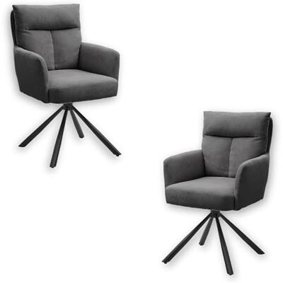 Stella Trading Sofia Esszimmerstühle 2er Set mit schwarzem Metallgestell und Cord Bezug, Grau Bequeme Stühle für Esszimmer & Wohnzimmer 60 x 93 x 67 cm (B/H/T) Stella Trading Sofia Esszimmerstühle 2er Set mit schwarzem Metallgestell und Cord Bezug, Grau Bequeme Stühle für Esszimmer & Wohnzimmer 60 x 93 x 67 cm (B/H/T)
