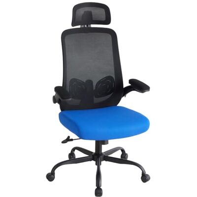 Sweetcrispy Ergonomischer Bürostuhl mit Kopfstütze & verstellbaren Armlehnen, 360° Drehfunktion, Höhenverstellbarer Gaming & Schreibtischstuhl für Homeoffice und Büro, Schwarz und Blau Sweetcrispy Ergonomischer Bürostuhl mit Kopfstütze & verstellbaren Armlehnen, 360° Drehfunktion, Höhenverstellbarer Gaming & Schreibtischstuhl für Homeoffice und Büro, Schwarz und Blau
