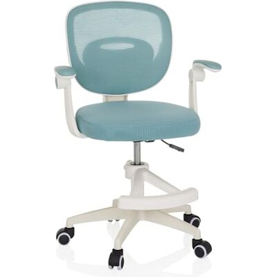 hjh OFFICE Kinderstuhl mit Fußablage KIDDY SMART Schreibtischstuhl mit klappbaren Armlehnen, atmungsaktive Rücklehne, Aqua hjh OFFICE Kinderstuhl mit Fußablage KIDDY SMART Schreibtischstuhl mit klappbaren Armlehnen, atmungsaktive Rücklehne, Aqua