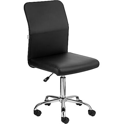 Baroni Home Bürostuhl aus Stoff, um 360 Grad drehbar, gepolsterter Bürostuhl mit Verstellbarer Höhe ohne Armlehnen, ergonomischer Sitz, 44x50x110 cm, Schwarz Kunstleder Baroni Home Bürostuhl aus Stoff, um 360 Grad drehbar, gepolsterter Bürostuhl mit Verstellbarer Höhe ohne Armlehnen, ergonomischer Sitz, 44x50x110 cm, Schwarz Kunstleder