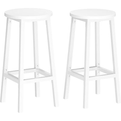 VASAGLE Barhocker, 2er Set, Barstühle, Küchenstühle mit Metallgestell, einfache Montage, 65 cm hoch, mit Fußstütze, für Küche, Wohnzimmer, Esszimmer, wolkenweiß LBC032WB01 VASAGLE Barhocker, 2er Set, Barstühle, Küchenstühle mit Metallgestell, einfache Montage, 65 cm hoch, mit Fußstütze, für Küche, Wohnzimmer, Esszimmer, wolkenweiß LBC032WB01