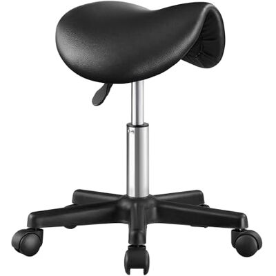 SONGMICS Sattelhocker ergonomisch, Rollhocker, Hocker mit Rollen, höhenverstellbar, Friseurstuhl 360° drehbar, PU, für Kosmetikstudio, tintenschwarz OSC014B101 SONGMICS Sattelhocker ergonomisch, Rollhocker, Hocker mit Rollen, höhenverstellbar, Friseurstuhl 360° drehbar, PU, für Kosmetikstudio, tintenschwarz OSC014B101