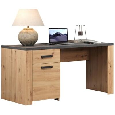 trendteam smart living Follow Schreibtisch Artisan Eiche/Matera Computertisch mit einem Fach (BxHxT) 145 x 76 x 70 cm Vollauszug Schublade trendteam smart living Follow Schreibtisch Artisan Eiche/Matera Computertisch mit einem Fach (BxHxT) 145 x 76 x 70 cm Vollauszug Schublade